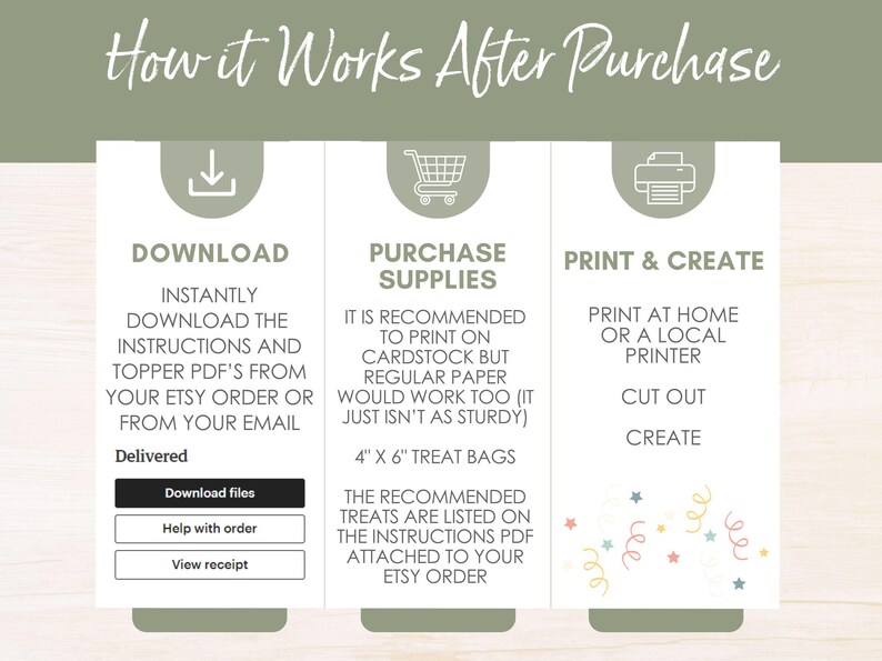 How to download and print book club party favor printable PDF after Etsy purchase