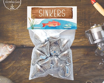 Ofishally One Party Favor for Kids The Big One Fishing Party Treat Bags Fish Birthday Party Bag Fillers Gone Fishing First Birthday Favors