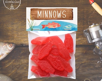 Visfeest bedankzakjes voor kinderen Ofishally One-feestbedankje eerste verjaardag The Big One Fishing-feestbedankje Gone Fishing Party Snackzakjes aas