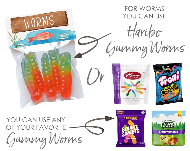 Gummy Worms Party Snack Bags