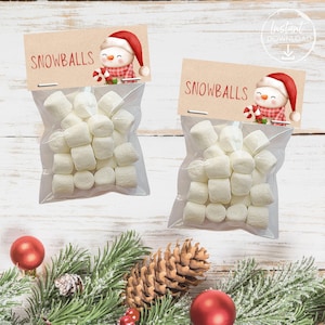 Holiday Party Favor Printable Snowman Party Favor Classroom Christmas Goodie Bags Winter Wonderland Favor Instant Download Treat Bag Topper