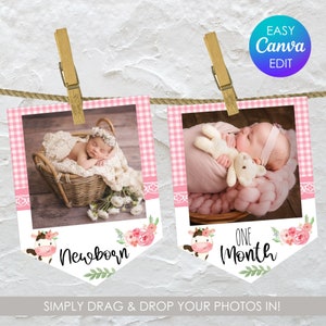 Cow First Birthday Photo Banner Farm Birthday Party Decorations for Girls Cow Birthday Banner Photo Holy Cow Im One Monthly Photo Banner
