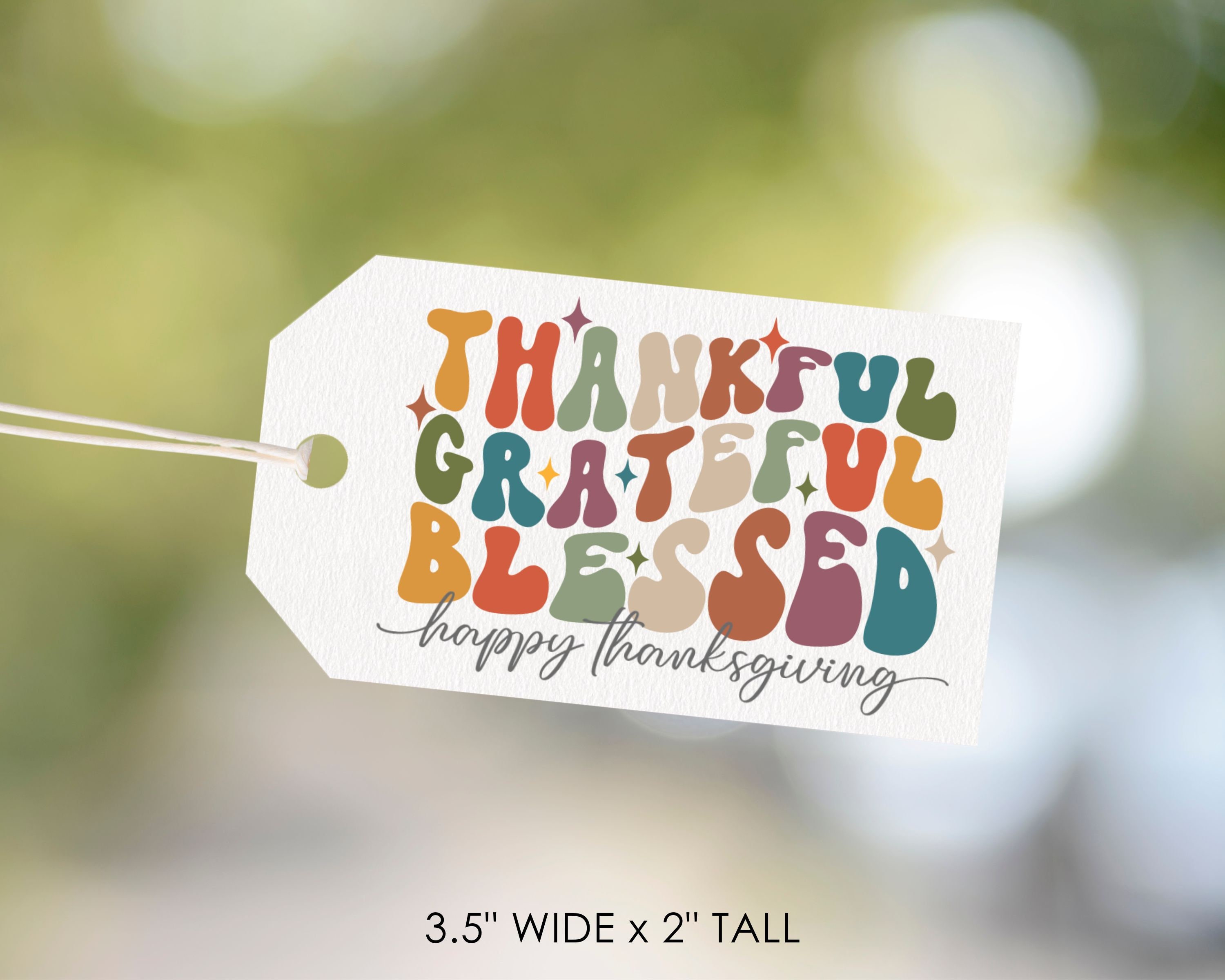 Retro Thanksgiving Tag Thankful Grateful Blessed Client Appreciation ...