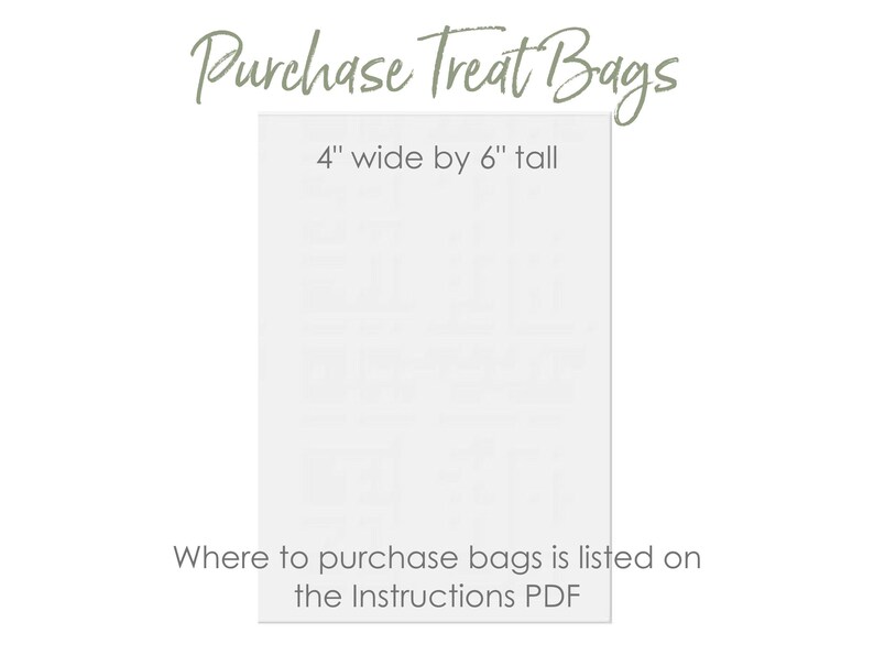 4x6 clear treat bag used for printable book club party favors with topper attached