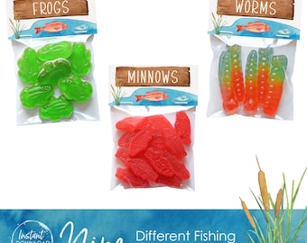 Fishing Birthday Party Favors Ofishally One Favors Gone Fishing Party Supplies The Big One Fishing Birthday Fish Bait Treat Bag Toppers