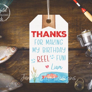 Ofishally One Favor Tags Fish Birthday Party Printables Snackle Box The Big One Fishing Birthday Tag Gone Fishing O'fishally One O-Fish-Ally