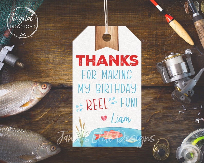 Ofishally One Favor Tags Fish Birthday Party Printables Snackle Box The Big One Fishing Birthday Tag Gone Fishing O'fishally One O-Fish-Ally image 1