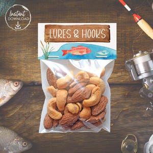 Angeln Party Snack Taschen Ofishally One Party Favor Taschen für Kinder Die Große Angeln Erste Geburtstags-Gastgeschenk Gegangen Angeln Snackle Box