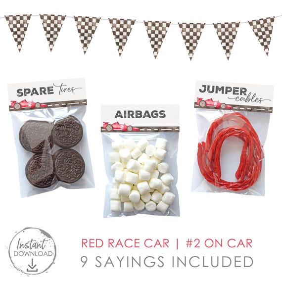 Race Car Birthday, Race Car Party Favors, Two Fast Birthday, Car Birthday, Vintage Race Car Birthday, Kids Party Favors, 2 Fast 2 Curious