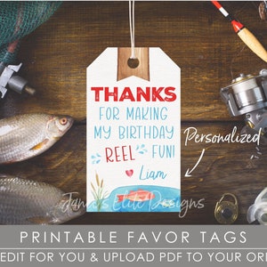 Ofishally One Favor Tags Fish Birthday Party Printables Snackle Box The Big One Fishing Birthday Tag Gone Fishing O'fishally One O-Fish-Ally image 2