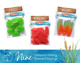 Fishing Birthday Party Favors Ofishally One Favors Gone Fishing Party Supplies The Big One Fishing Birthday Fish Bait Treat Bag Toppers