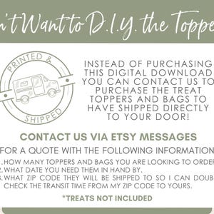 Option to purchase assembled book club party favors shipped instead of digital printable