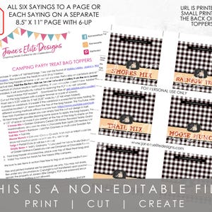 One Happy Camper Party Favor for Kids Printable Toppers
