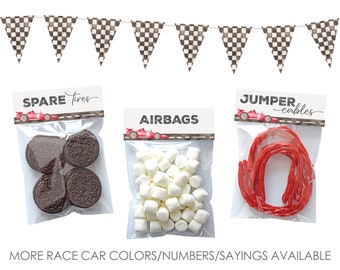 Race Car Party Favors, Fast One Birthday, Two Fast, 2 Fast, Need Four Speed, Girl Race Car Birthday, Racecar, Goody Bags, Kids Treat Bags