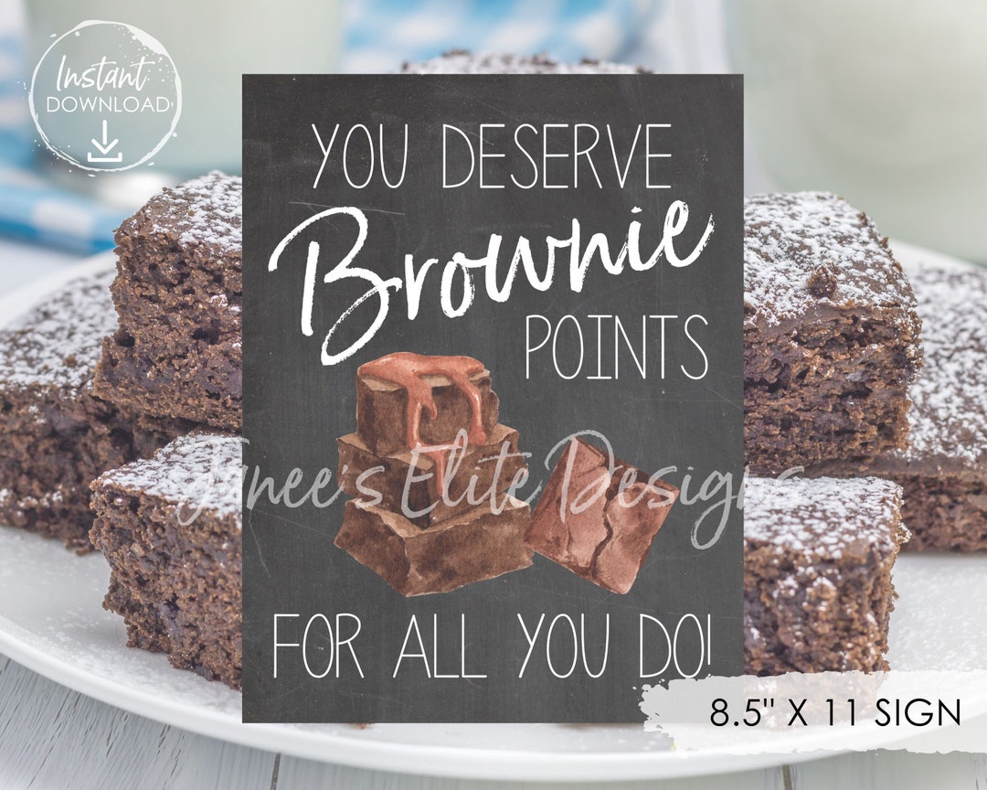 Brownie Points Teacher Appreciation Printable Sign, Nurse, Employee ...