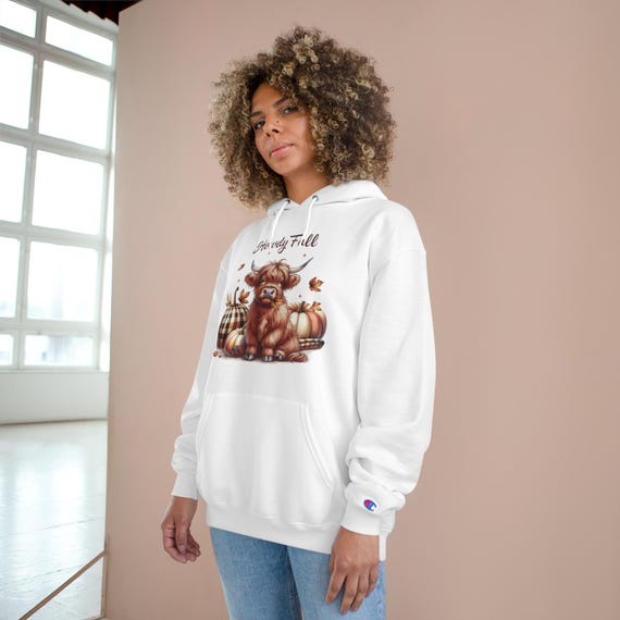 Champion Hoodie Highland Cow Fall Hoodie Fall Hoodie. Etsy Ireland