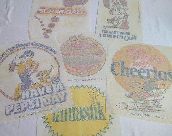 Vintage Iron on Transfer Lot for T Shirts Crafts Pepsi Nestle Quick