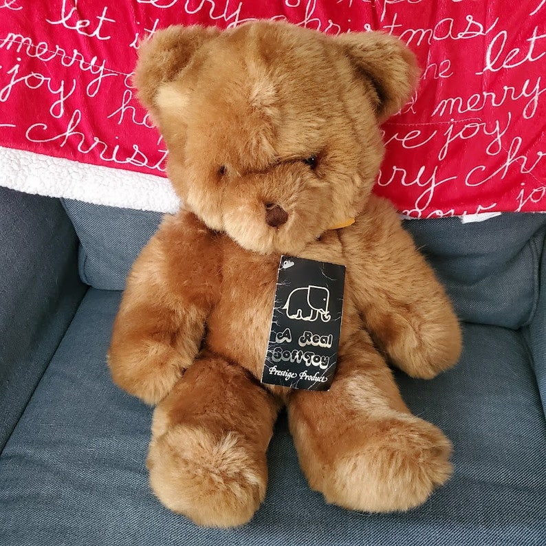 Vintage Real Soft Toy Teddy Bear Plush Watford England Velvet Collar W