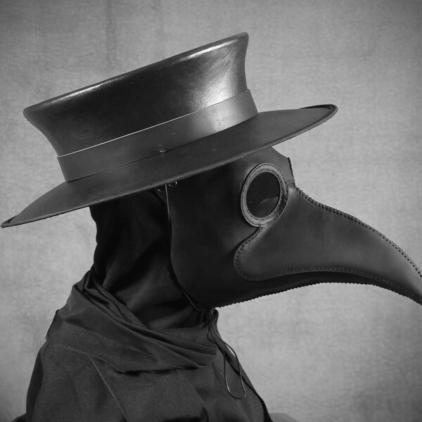 Plague Doctor's mask Maximus in black leather