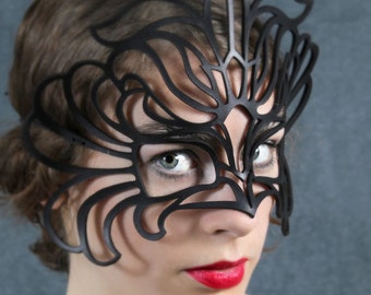 SALE! Decaflor leather mask in black