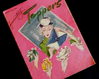 Vintage 40s Fascinating Toppers Crochet Booklet 1944 Hats and Purses