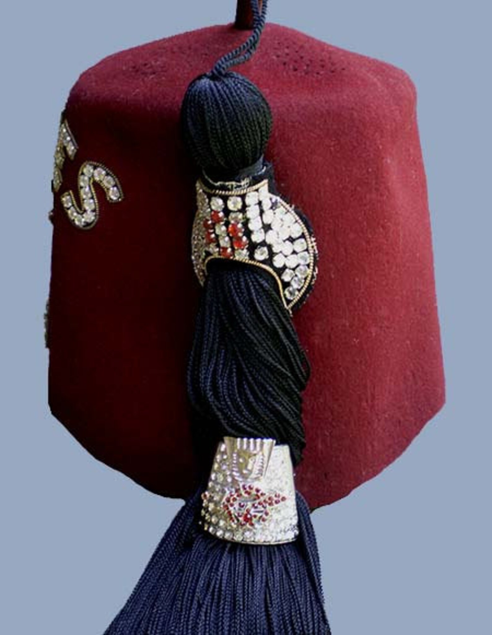 Vintage 60s Shriners Fez Hat Jeweled Masonic AAHMES Etsy