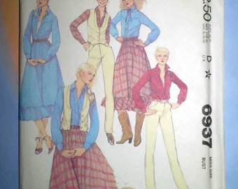 Vintage 80s Western Wardrobe Uncut Pattern 32 1/2 25 34 1/2