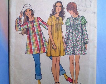 Vintage 70s Mini Tent Dress and Tunic Uncut Pattern 34 26 1/2 36