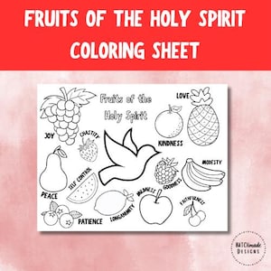 Fruits of the Holy Spirit Coloring Page | Catholic Bible Coloring Sheet | Christian Sunday School Printable | Galatians 5:22–23 Activity