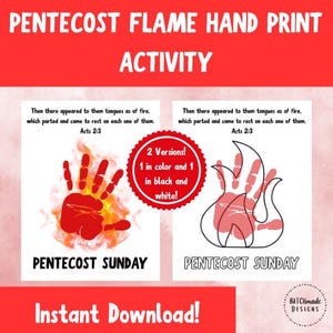 Holy Spirit Flame Handprint Craft | Pentecost Sunday Activity | Catholic Confirmation Printable | Christian Kids Holy Spirit Art Project
