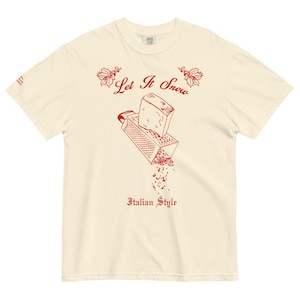 Let It Snow, Italian Style T-Shirt, Parmesan Shirt For Mom, Italian Christmas Tee, Comfort Colors Shirt