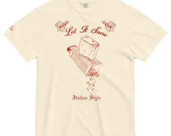 Qu&#39;il neige, t-shirt à l&#39;italienne, chemise en parmesan pour maman, t-shirt de Noël italien, chemise aux couleurs confortables