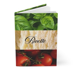 Italian Recipes Book, Hardcover Lined Notebook, Italian Gift For Nonna, Book For Italian Mom