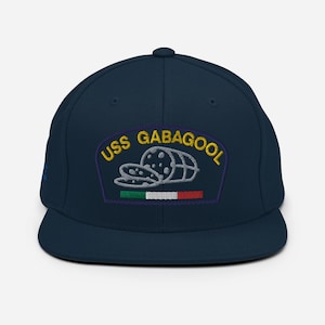USS GABAGOOL Snapback Hat, Navy Style Hat, Italian Dad Gift, Funny Italian Hat, Gabagool Gift For Him