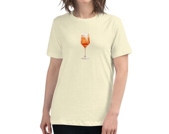 Minimalist Aperol Spritz Bella Canvas T-Shirt, Women's Cocktail tee, Aperol Shirt For Girlfriend