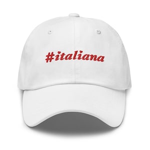Italiana Dad Hat For Her, White Italian Cap, Italian Girlfriend Hat