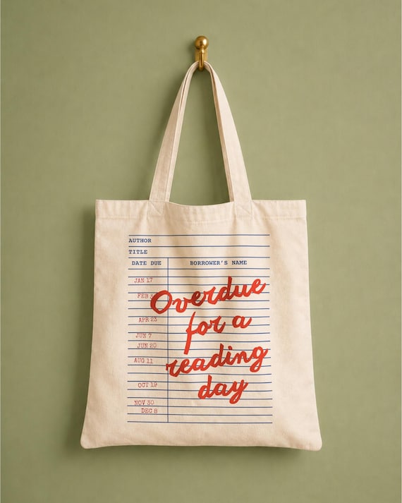 Library Card Tote Bag | Book Lover Gift | Literary Accessory | Bookish Tote | Reading Club Carryall