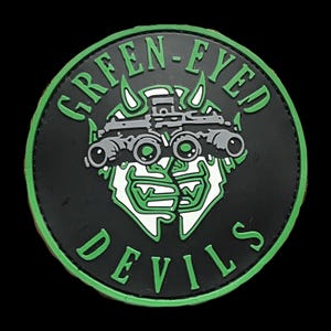 Green Eyed Devils Night Vision NVG Nods PVC Morale Patch Hook and Loop Back