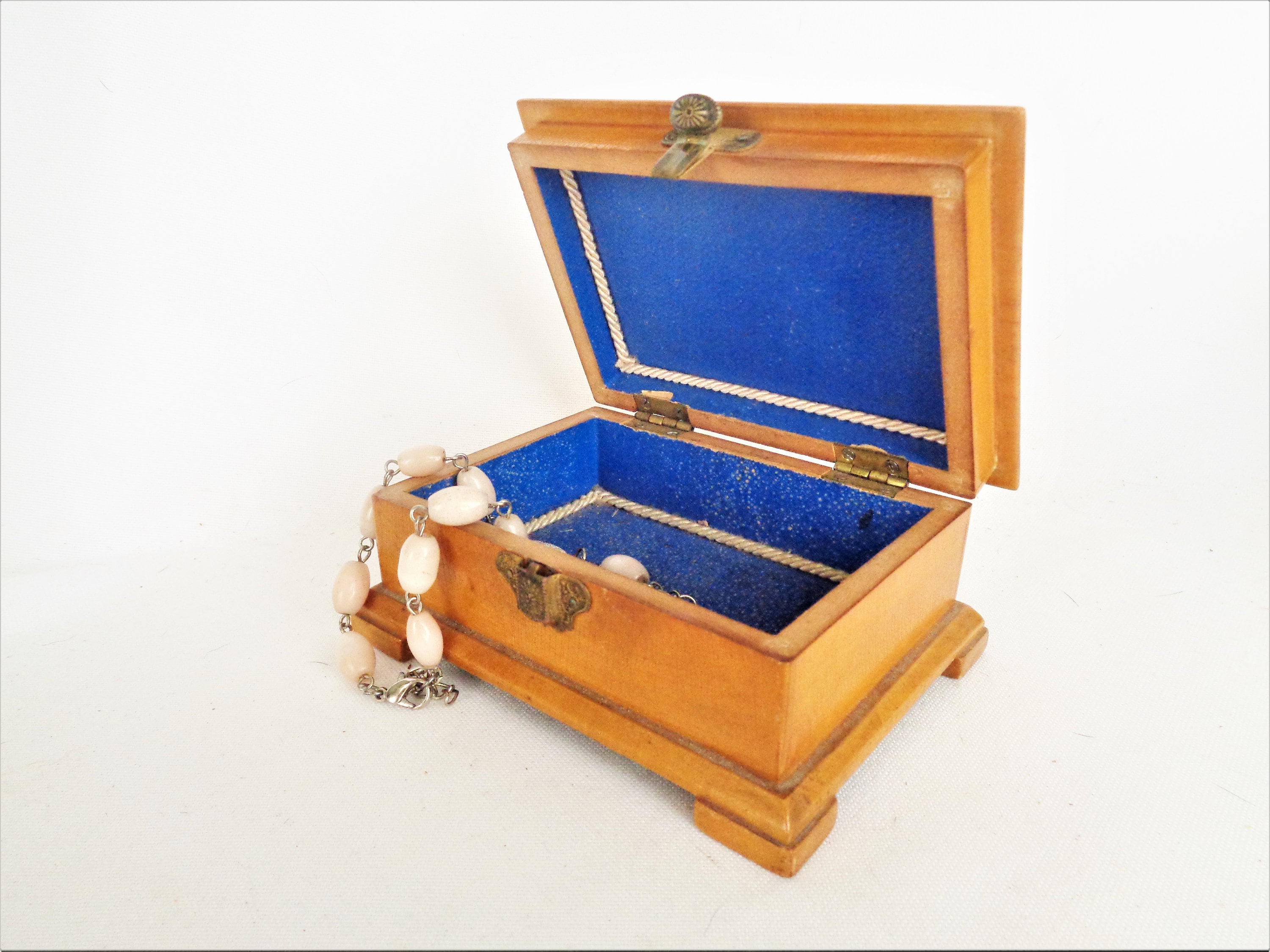 vintage wood jewelry trinket box from scotland dryburgh abbey
