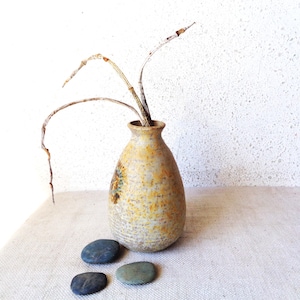 Vintage weed pot, signed Dun Caoin. Irish pottery, minimal zen rustic