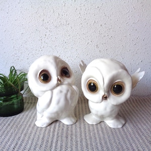 vintage baby white owls big eye anthony freeman mcfarlin CA pottery