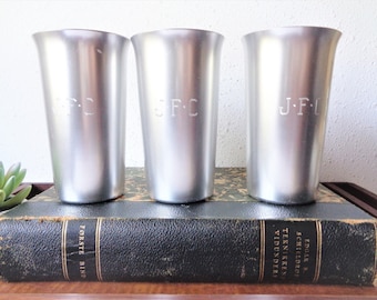 vintage kensington aluminum tumblers bar ware cups