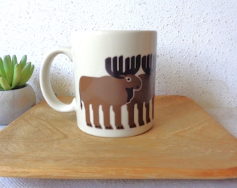 vintage brown moose mug coffee cup