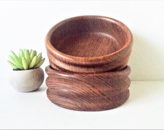 vintage teak wood salad bowls