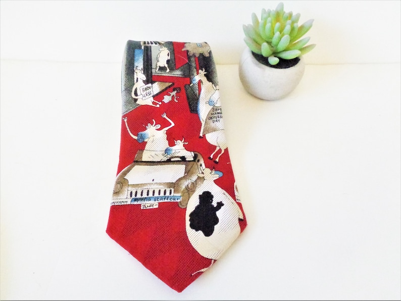 Vintage Cow Necktie Udder Palace Novelty Mens Tie Etsy