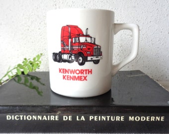 vintage kenworth kenmex coffee mug big red truck
