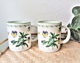 vintage mugs garden style