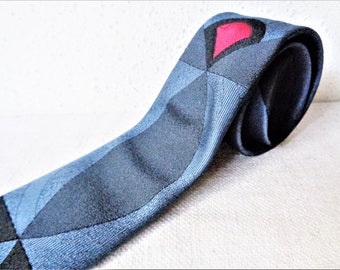 vintage mens retro necktie blue black red