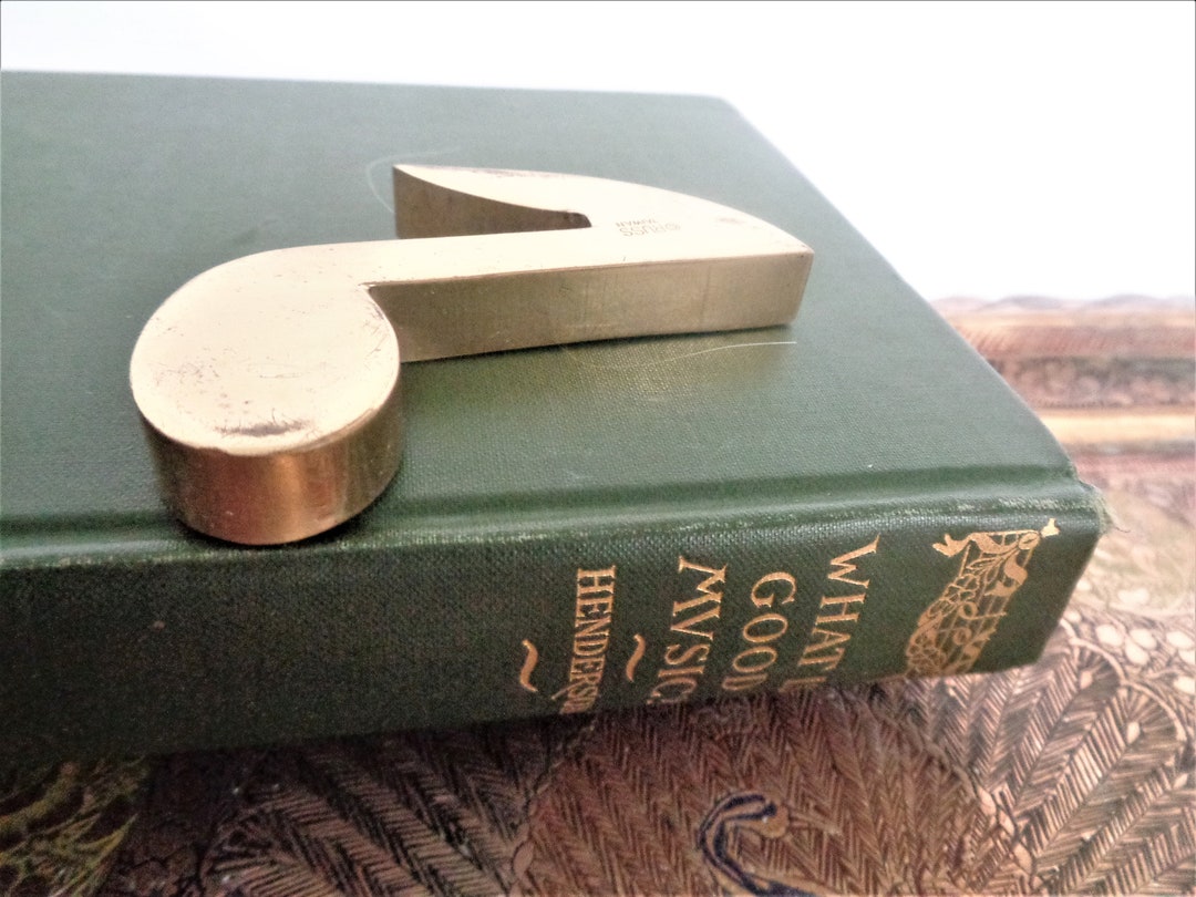 Vintage Brass Music Note Paperweight Miniature Etsy