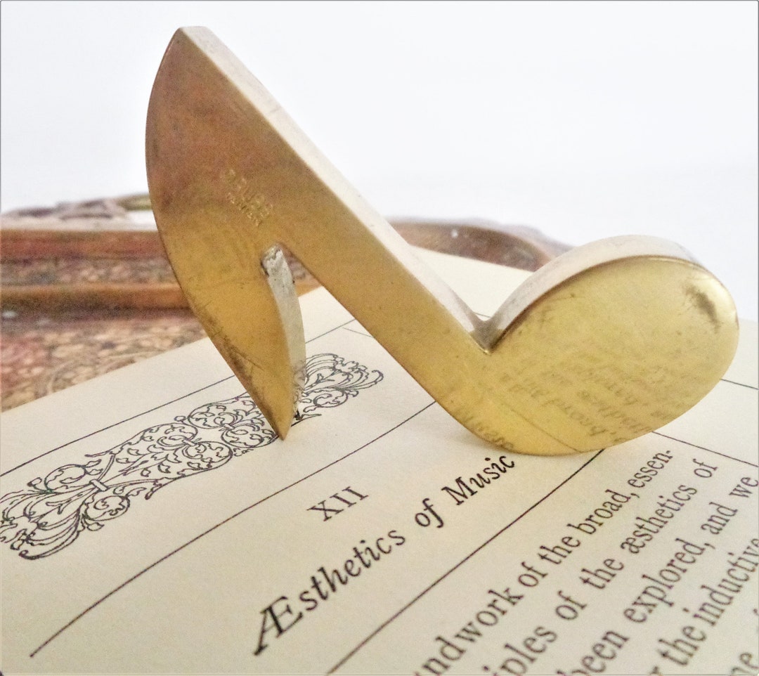 Vintage Brass Music Note Paperweight Miniature Etsy